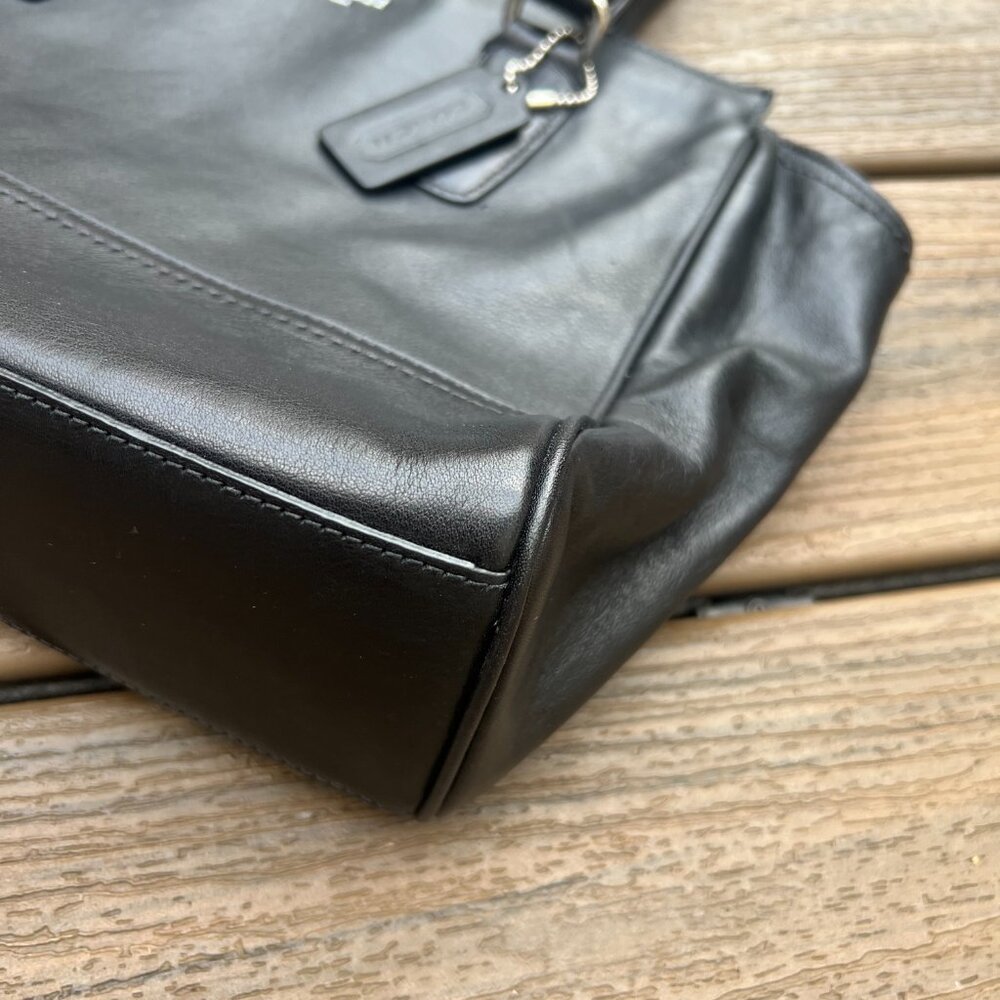 Coach Legacy Candace Black Genuine Leather Tote Purse Bag - Picture 3 of 12